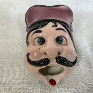 LA PALOMA VINTAGE ITALIAN OR SPANISH MAN‎ OPEN MOUTH ASHTRAY 5416